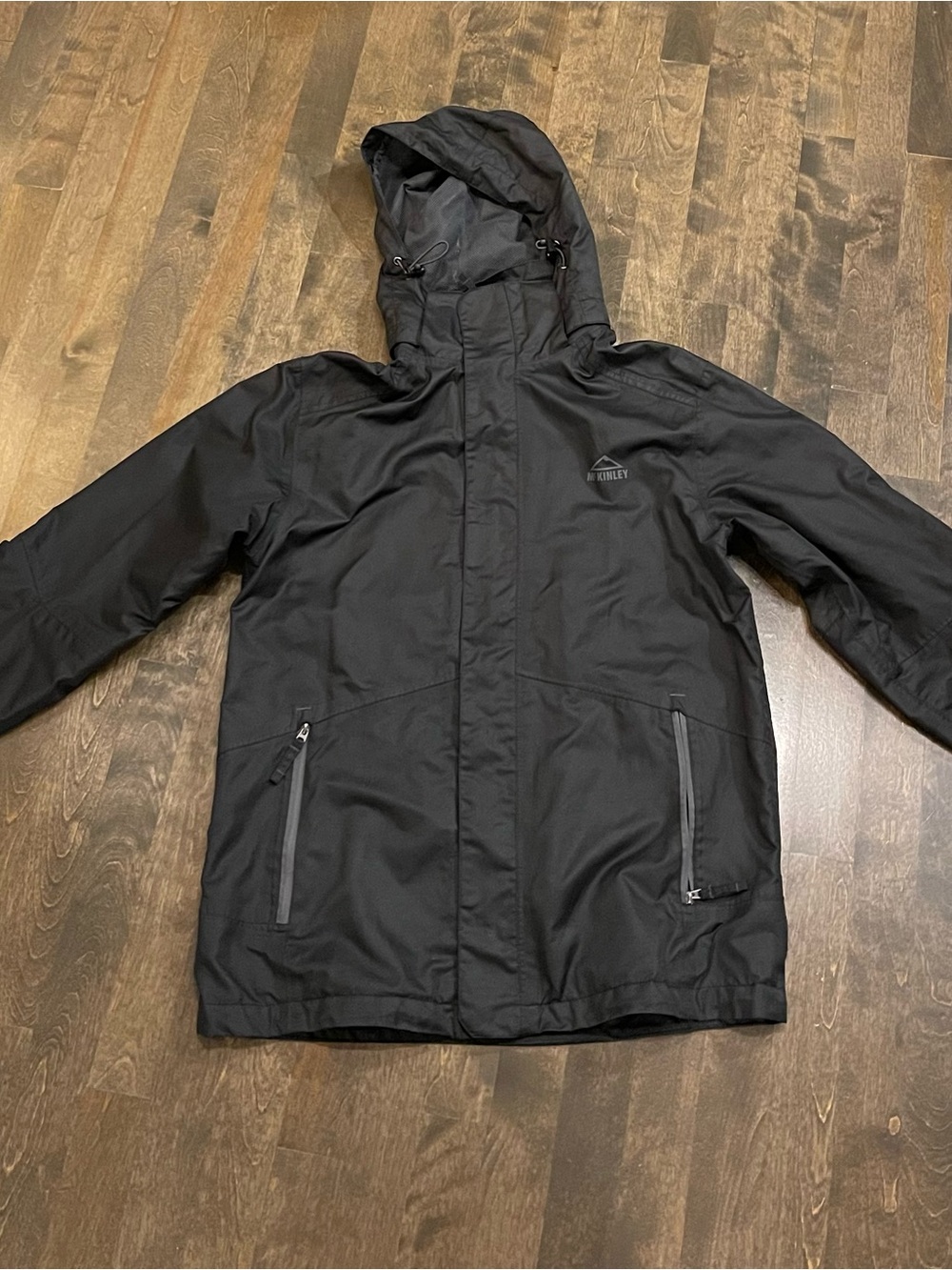 Men's Black Hooded Raincoat